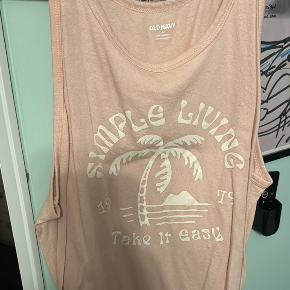 Old Navy Light Pink Graphic Tank
